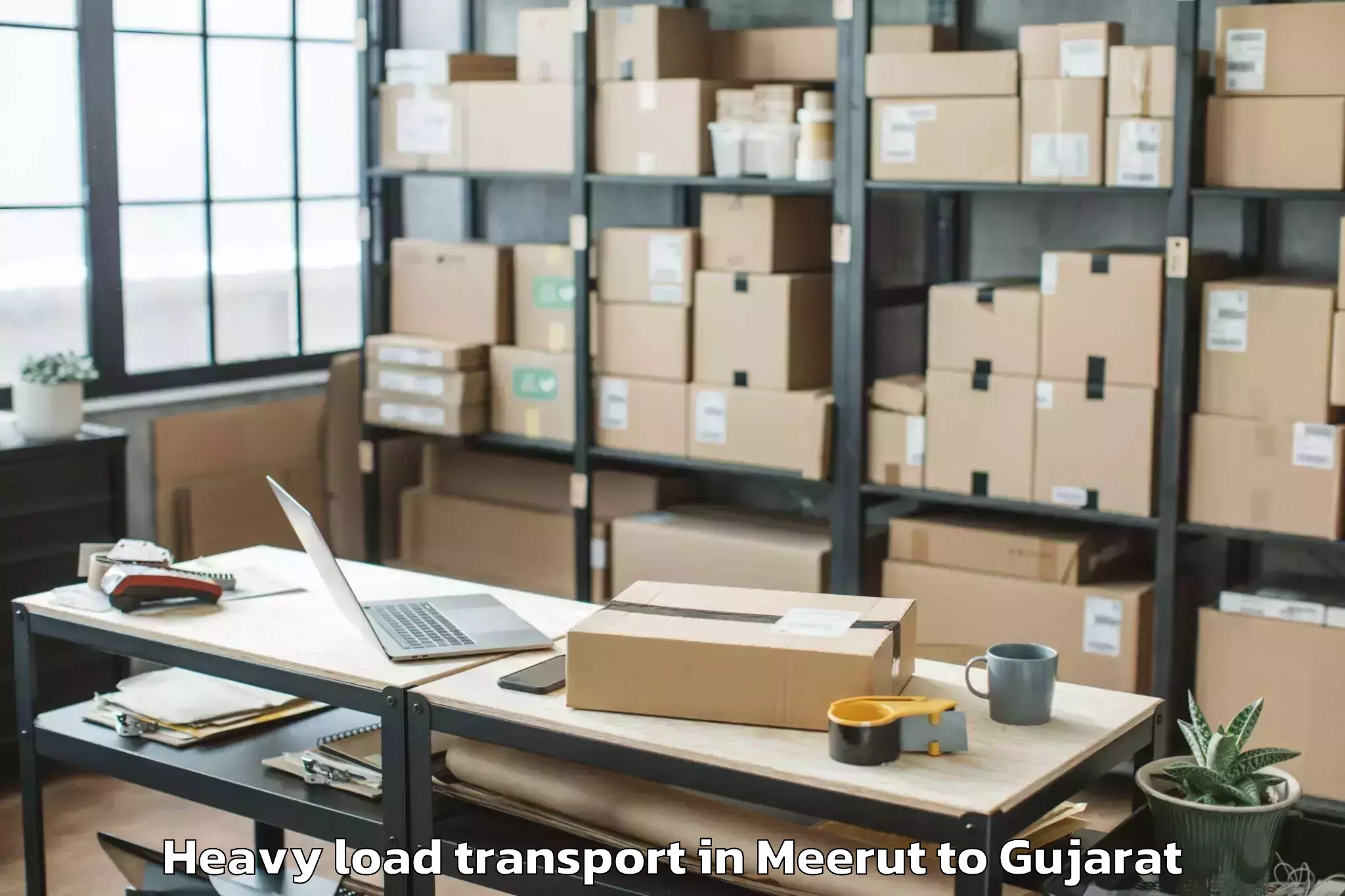 Top Meerut to Upleta Heavy Load Transport Available